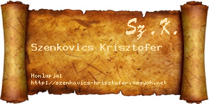 Szenkovics Krisztofer névjegykártya