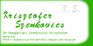 krisztofer szenkovics business card